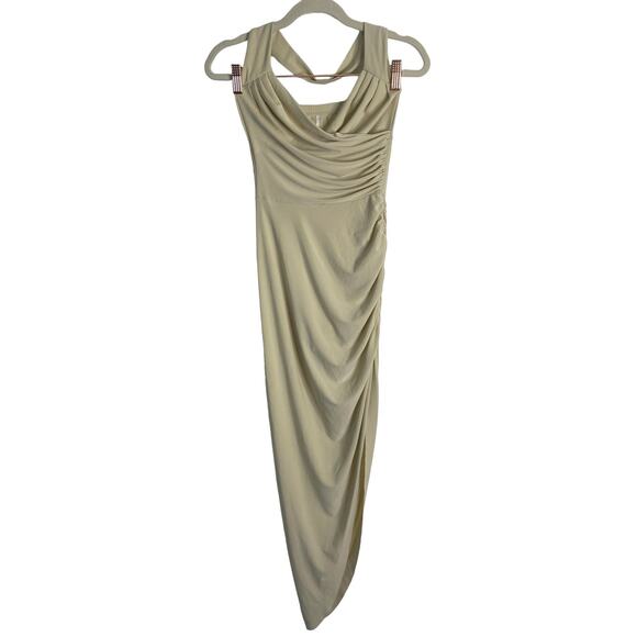 Norma Kamali Cayla Side Drape Gown Halter Neck Ruched Side Jersey Mist Size XXS - Picture 5 of 12